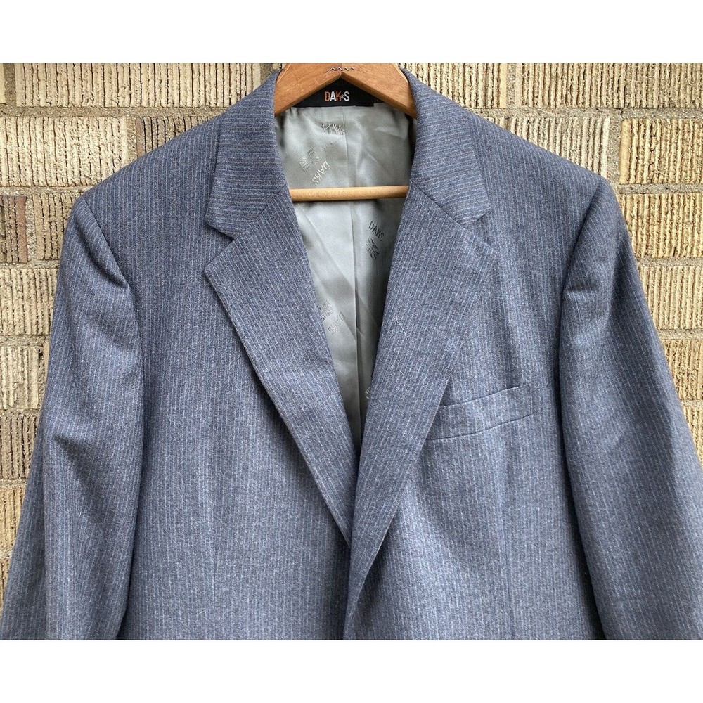 Men’s Daks Gray Pin Dot Stripe Sports Jacket Sportscoat Blazer Fits Like‎ 39R